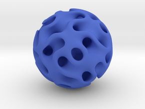 0604 IsoSurface F(x,y,z)=0 Gyroid Ball (d=5cm) #1 in Blue Processed Versatile Plastic