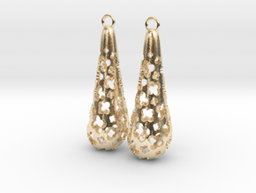 Flower earrings in 14K Yellow Gold