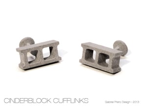Cinderblock Cufflinks in Gray PA12
