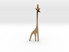 A Giraffe Earring in Natural Brass