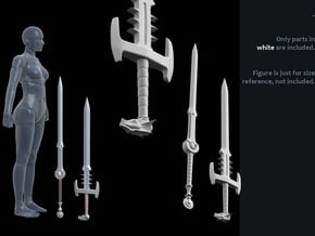 ACC-08-Swords  6-7inch v2.3 in White Processed Versatile Plastic