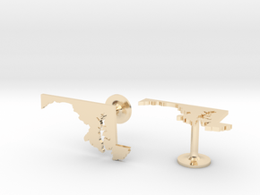 Maryland State Cufflinks in 14k Gold Plated Brass