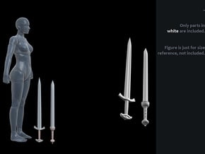 ACC-09-Swords  6-7inch in White Processed Versatile Plastic
