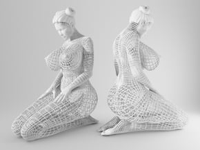 Sexy Wireframe Kneeling 20cm in White Natural Versatile Plastic: Medium
