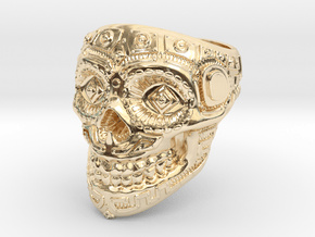 Skull Ring  in 14k Gold Plated Brass