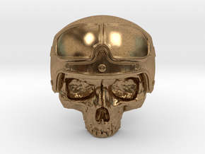 Motorbike Skull in Natural Brass