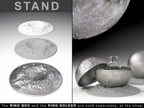 STAND CRATER to the "Full Moon Ring Box" in White Processed Versatile Plastic