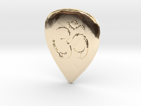 Ohm Guitar Pick in 14K Yellow Gold