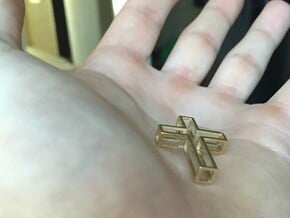Cross in Polished Brass
