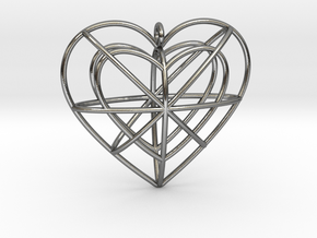 Wire Heart in Polished Silver