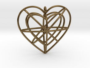 Wire Heart in Polished Bronze