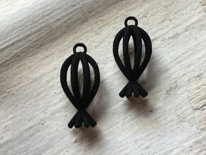 Lantern Shaped Earrings in Black Natural Versatile Plastic