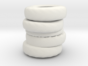 Printle  Thing Tires - 1/24 in White Natural Versatile Plastic