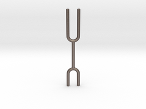Double sided Tuning Fork in Polished Bronzed Silver Steel