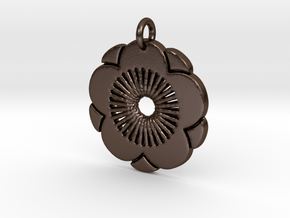 Flower Pendant in Polished Bronze Steel