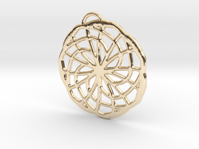 Labyrinth Pendant - Large in 14K Yellow Gold