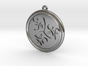 Moons and Leaves Pendant in Polished Silver