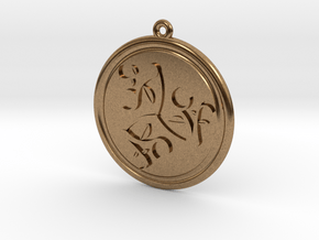 Moons and Leaves Pendant in Natural Brass