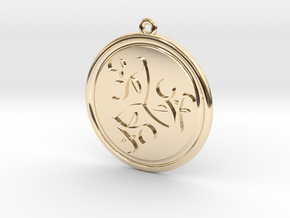 Moons and Leaves Pendant in 14k Gold Plated Brass