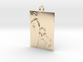 Brains Pendant in 14K Yellow Gold