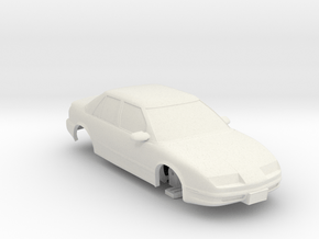HO Slot Car 1992 Saturn SL2 - unibody chassis in White Natural Versatile Plastic