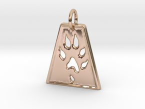 Small Ferret Paw Print - Geometric in 14k Rose Gold Plated Brass