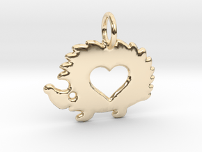 Small hedgehog pendant in 14K Yellow Gold