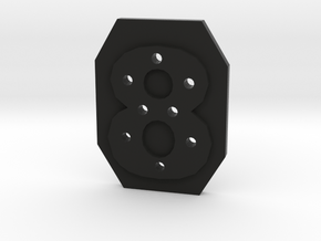 8-hole 8 Sided Number 8 Button in Black Natural Versatile Plastic