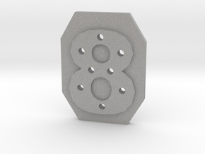 8-hole 8 Sided Number 8 Button in Aluminum