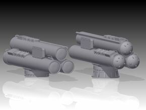 MK32 Torpedo tubes x 2 - 1/192 in Smooth Fine Detail Plastic