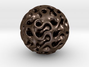 0606 IsoSurface F(x,y,z)=0 Diamond Ball (d=5cm) #1 in Polished Bronze Steel