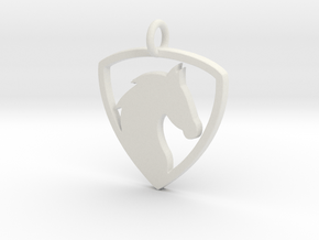 Horse Head V1 Pendant in White Natural Versatile Plastic