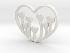Heart's Garden Pendant - Amour Collection in White Natural Versatile Plastic
