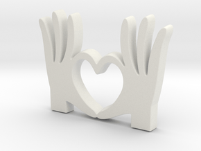 I Love You Pendant - Amour Collection in White Natural Versatile Plastic