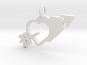Love Arrow Pendant - Amour Collection in White Natural Versatile Plastic