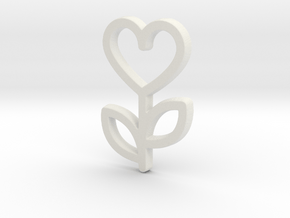 Love Rose Pendant - Amour Collection in White Natural Versatile Plastic