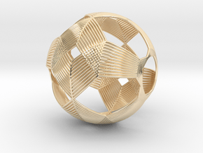 0411 Spherical Truncated Octahedron (d=6cm) #003 in 14k Gold Plated Brass
