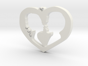 Two in Love Pendant - Amour Collection in White Natural Versatile Plastic