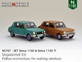SET Simca 1100 & 1100 TI (N 1:160) in Smooth Fine Detail Plastic