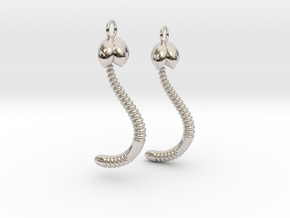 d. "Life of a worm" Part 4 - "Baby worm" earrings in Platinum