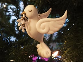 Dove Ornament in White Natural Versatile Plastic