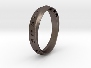 This Too Shall Pass Ring mobius ring v1 in Polished Bronzed-Silver Steel: 7.75 / 55.875