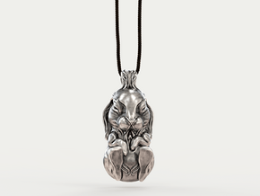 The Sleeping Rabbit - Pendant in Antique Silver: Small