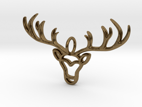 Deer Pendant in Natural Bronze