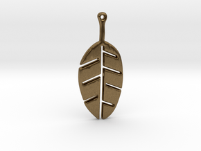 Leaf Pendant in Natural Bronze