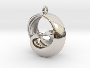 Half Mob-Tor: the half Mobius Torus Shell in Rhodium Plated Brass