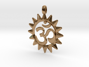 OM Symbol Jewelry Pendant in Polished Brass