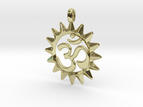 OM Symbol Jewelry Pendant in 18k Gold Plated Brass
