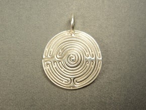Small Labyrinth in Natural Silver