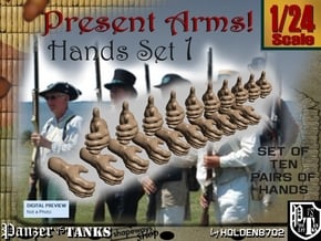1-24 Present Arms Hand Set1 in Tan Fine Detail Plastic